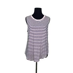 Michael Stars pink black stripes sleeveless top size One Size